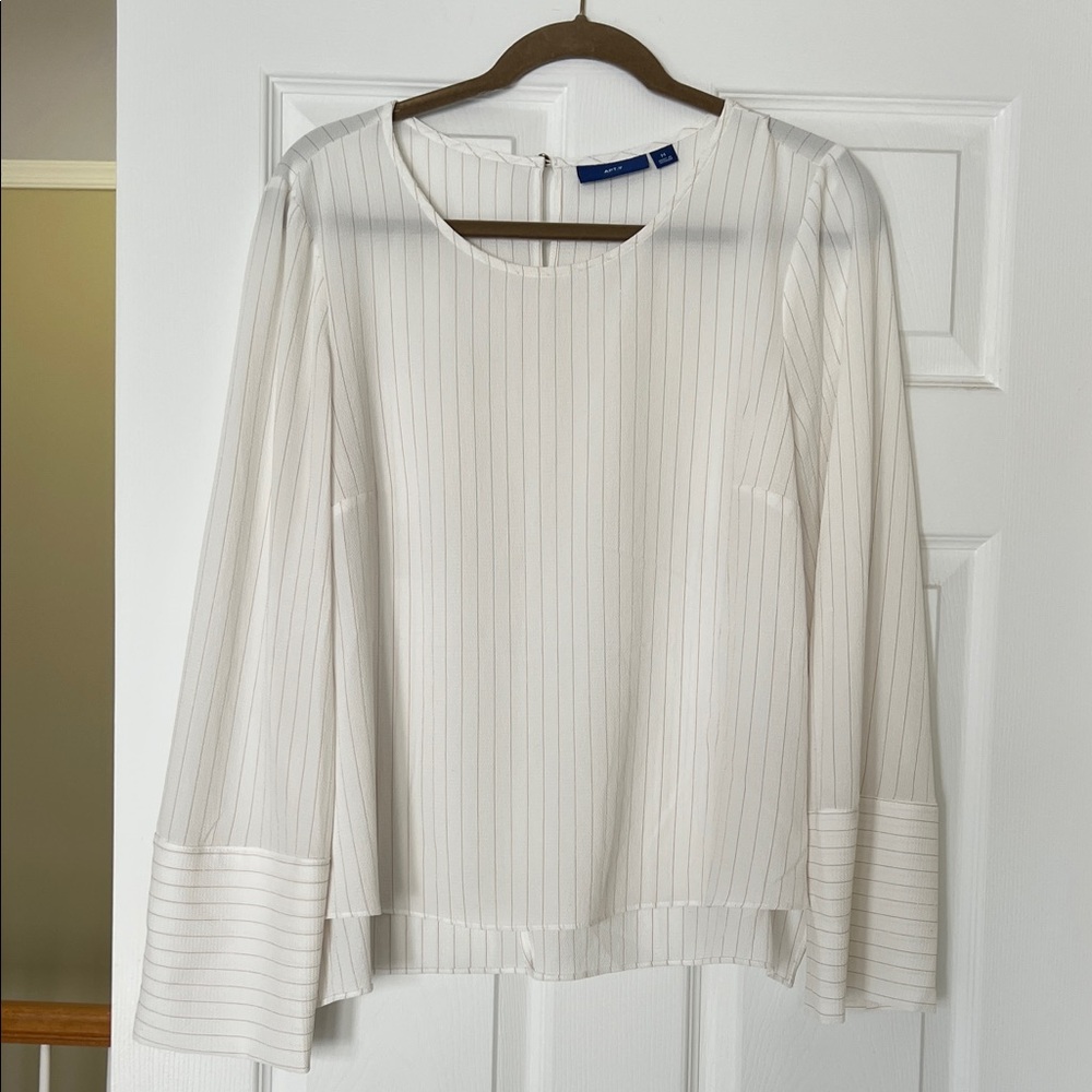 Apt. 9 Ivory Pinstripe Long-Sleeve Blouse
